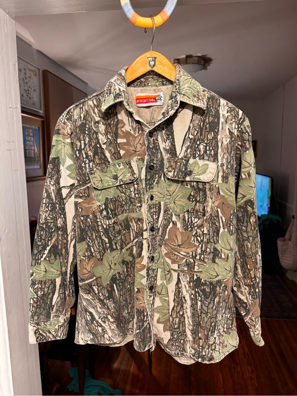 Vintage Winchester camo button up